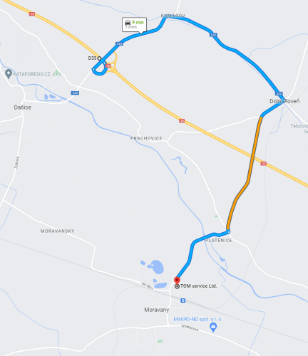 Trasa D35 - TOM service s.r.o.