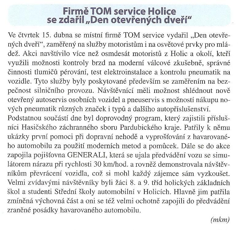 Napsali o nás - Holické listy